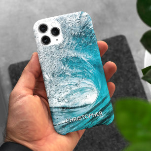 あなたの名前を加える大きい海洋波のしぶき Case-Mate iPhone 14ケース