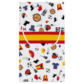 あなたの名前を加える旗が付いているスペインの項目 スモールペーパーバッグ (裏面)