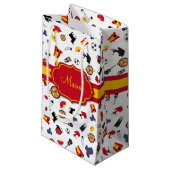 あなたの名前を加える旗が付いているスペインの項目 スモールペーパーバッグ (正面アングル)