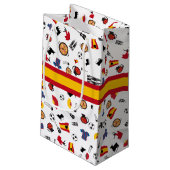 あなたの名前を加える旗が付いているスペインの項目 スモールペーパーバッグ (裏面アングル)