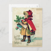 あなたの名前を愛するクリスマスの願い赤い乗馬フード シーズンポストカード (正面/裏面)