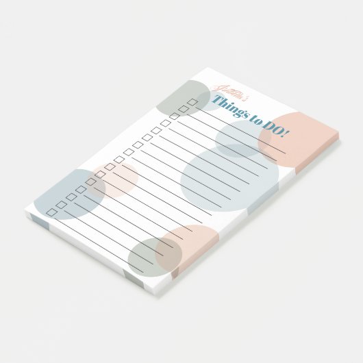 あなたの名前を行う – 大きな色の紙吹雪ドット ポストイット (アングル)