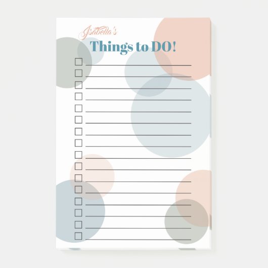 あなたの名前を行う – 大きな色の紙吹雪ドット ポストイット (正面)