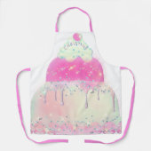 あなたの名前を追加ビッグケーキデザインエプロン エプロン (正面)