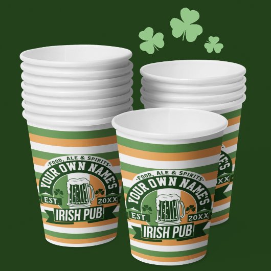 あなたの名前アイリッシュパブおもしろいSt patricks day飲料 紙コップ