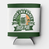 あなたの名前アイリッシュパブ |おもしろいセントパトリックの日パーティー 缶クーラー (正面)