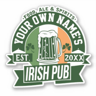 あなたの名前アイリッシュパブ おもしろいSt patricks day シール