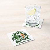 あなたの名前アイリッシュパブ | パーソナライズされたSt patricks day スクエアペーパーコースター (インサイチュ)