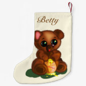 あなたの名前クリスマスストッキングとベビーハニーベア スモールクリスマスストッキング (裏面)