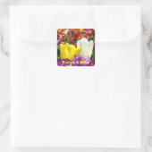 あなたの名前ステッカーTulip花彼の名前 スクエアシール (バッグ)