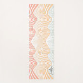 あなたの名前ストライプスポーツと波色のエレガント ヨガマット (正面)