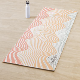 あなたの名前ストライプスポーツと波色のエレガント ヨガマット
