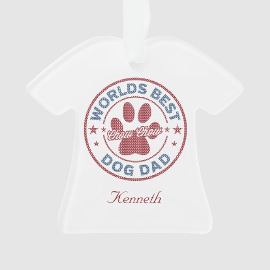あなたの名前ドッグパパチャウチャウ醜いセーター オーナメント (正面)