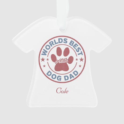 あなたの名前ドッグパパ秋田醜いセーター オーナメント (正面)
