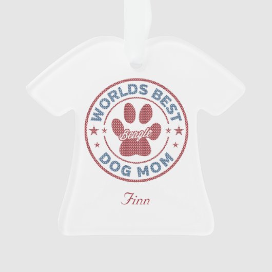 あなたの名前ドッグママ醜いセーター オーナメント (正面)