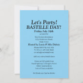 あなたの名前バスティーリデイ7月14日お祝いパーティー 招待状 (裏面)