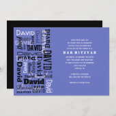 あなたの名前バーバルミツワー招待状 招待状 (正面/裏面)