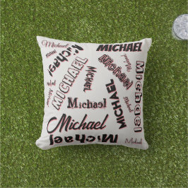 あなたの名前パターンモノグラムバラ色の影 アウトドアクッション