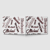 あなたの名前パターンモノグラムバラ色の影 ゲストブック (全面)