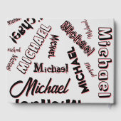 あなたの名前パターンモノグラムバラ色の影 ゲストブック (裏面)