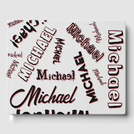 あなたの名前パターンモノグラムバラ色の影 ゲストブック