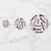 あなたの名前パターンモノグラムバラ色の影 コンフェッティ (裏面)