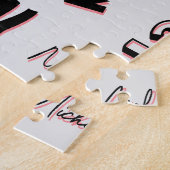 あなたの名前パターンモノグラムバラ色の影 ジグソーパズル (側面)