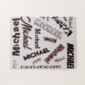 あなたの名前パターンモノグラムバラ色の影 ジグソーパズル (横)