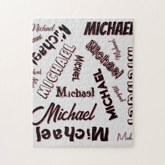 あなたの名前パターンモノグラムバラ色の影 ジグソーパズル (縦)