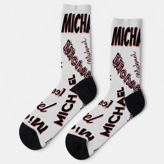 あなたの名前パターンモノグラムバラ色の影 ソックス (左)