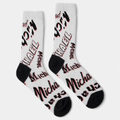 あなたの名前パターンモノグラムバラ色の影 ソックス (右)