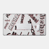 あなたの名前パターンモノグラムバラ色の影 デスクマット (キーボード&マウス)