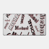 あなたの名前パターンモノグラムバラ色の影 デスクマット (正面)