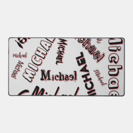 あなたの名前パターンモノグラムバラ色の影 デスクマット