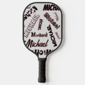 あなたの名前パターンモノグラムバラ色の影 ピックルボールラケット (裏面)