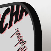 あなたの名前パターンモノグラムバラ色の影 ピックルボールラケット (左詳細)