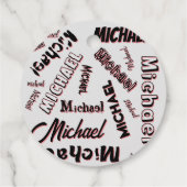 あなたの名前パターンモノグラムバラ色の影 フェイバータグ (裏面)