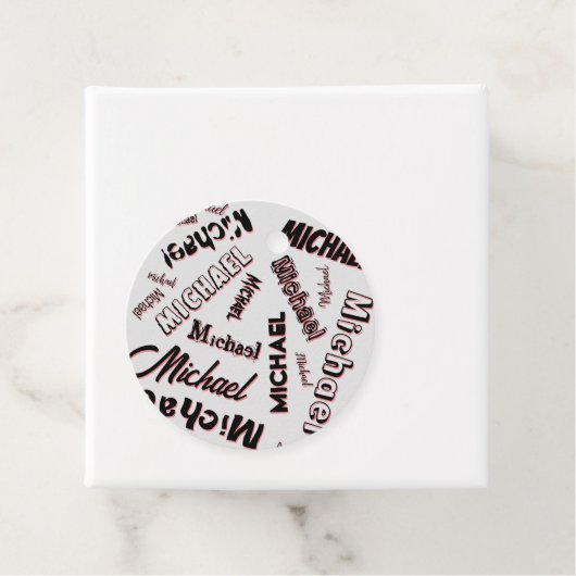 あなたの名前パターンモノグラムバラ色の影 フェイバータグ (インサイチュ)