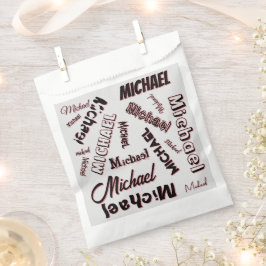 あなたの名前パターンモノグラムバラ色の影 フェイバーバッグ