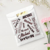 あなたの名前パターンモノグラムバラ色の影 フェイバーバッグ (封をした状態)