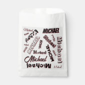 あなたの名前パターンモノグラムバラ色の影 フェイバーバッグ (正面)