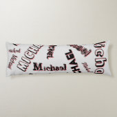 あなたの名前パターンモノグラムバラ色の影 ボディピロー (裏面)