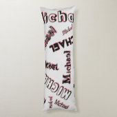 あなたの名前パターンモノグラムバラ色の影 ボディピロー (裏面 (縦))