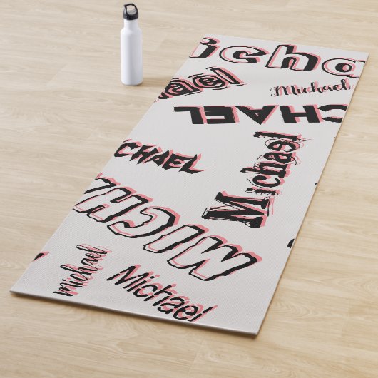 あなたの名前パターンモノグラムバラ色の影 ヨガマット (インサイチュ)