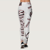 あなたの名前パターンモノグラムバラ色の影 レギンス (裏面)