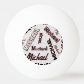 あなたの名前パターンモノグラムバラ色の影 卓球ボール (正面)