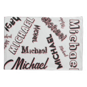 あなたの名前パターンモノグラムバラ色の影 枕カバー (裏面)