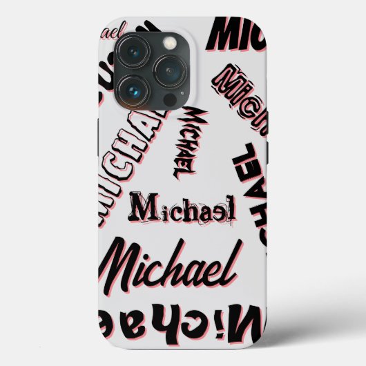 あなたの名前パターンモノグラムバラ色の影 Case-Mate iPhoneケース (裏面)