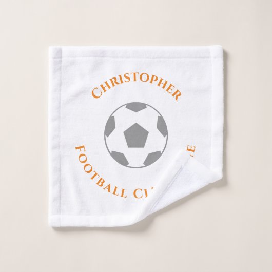 あなたの名前プラスのサッカークラブ名ウォッシュクロス ウォッシュタオル (ウォッシュタオル)