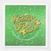 あなたの名前メッセージSt patricks day金ゴールドシャムロック (正面)